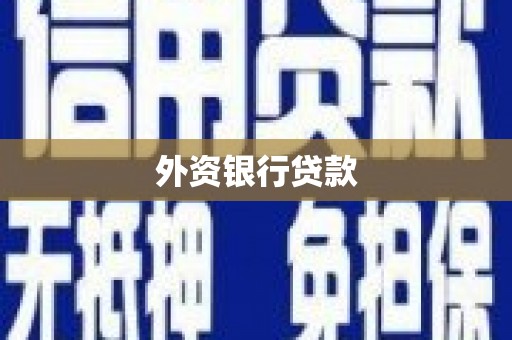 莺歌外资银行贷款