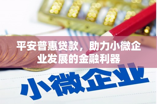莺歌平安普惠贷款，助力小微企业发展的金融利器