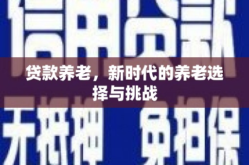 莺歌贷款养老，新时代的养老选择与挑战