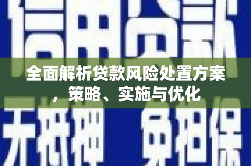 莺歌全面解析贷款风险处置方案，策略、实施与优化
