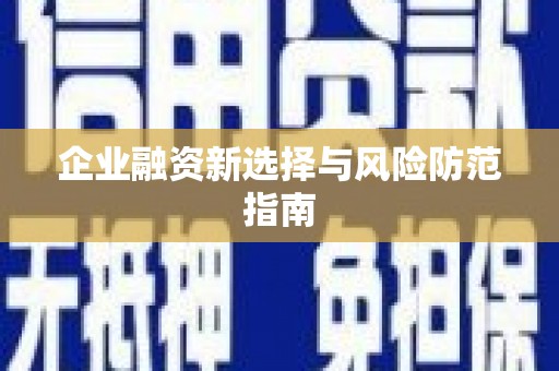 莺歌企业融资新选择与风险防范指南